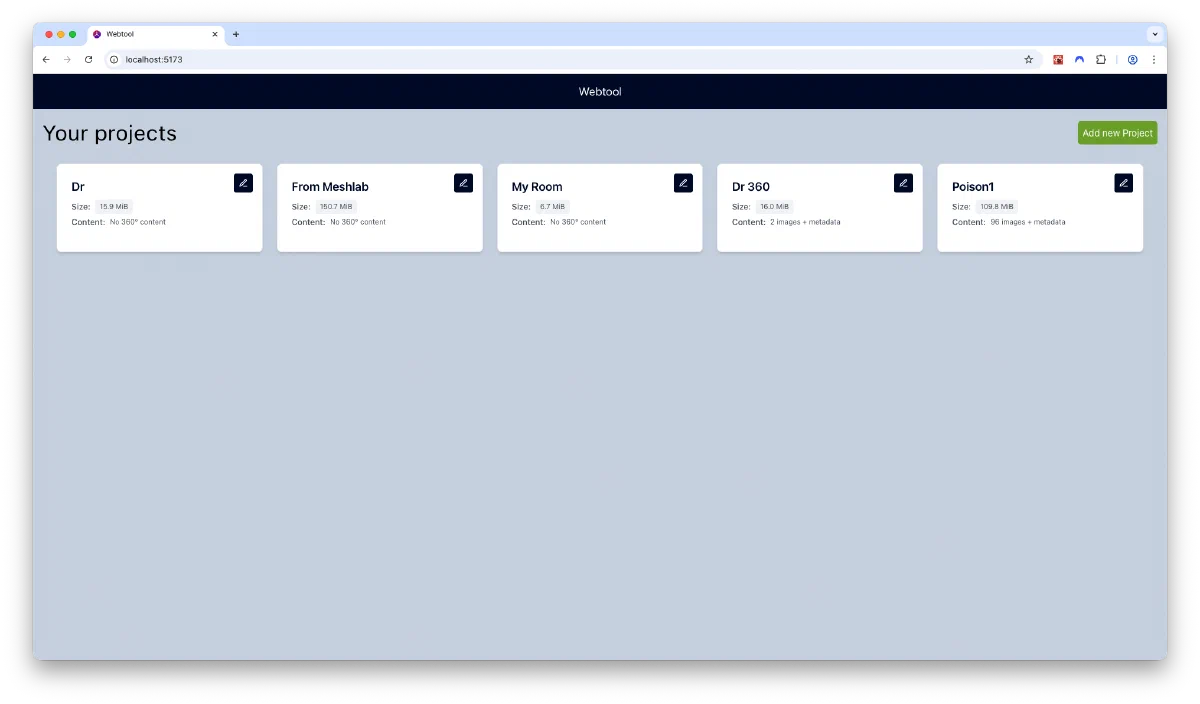 Project Overview Screen