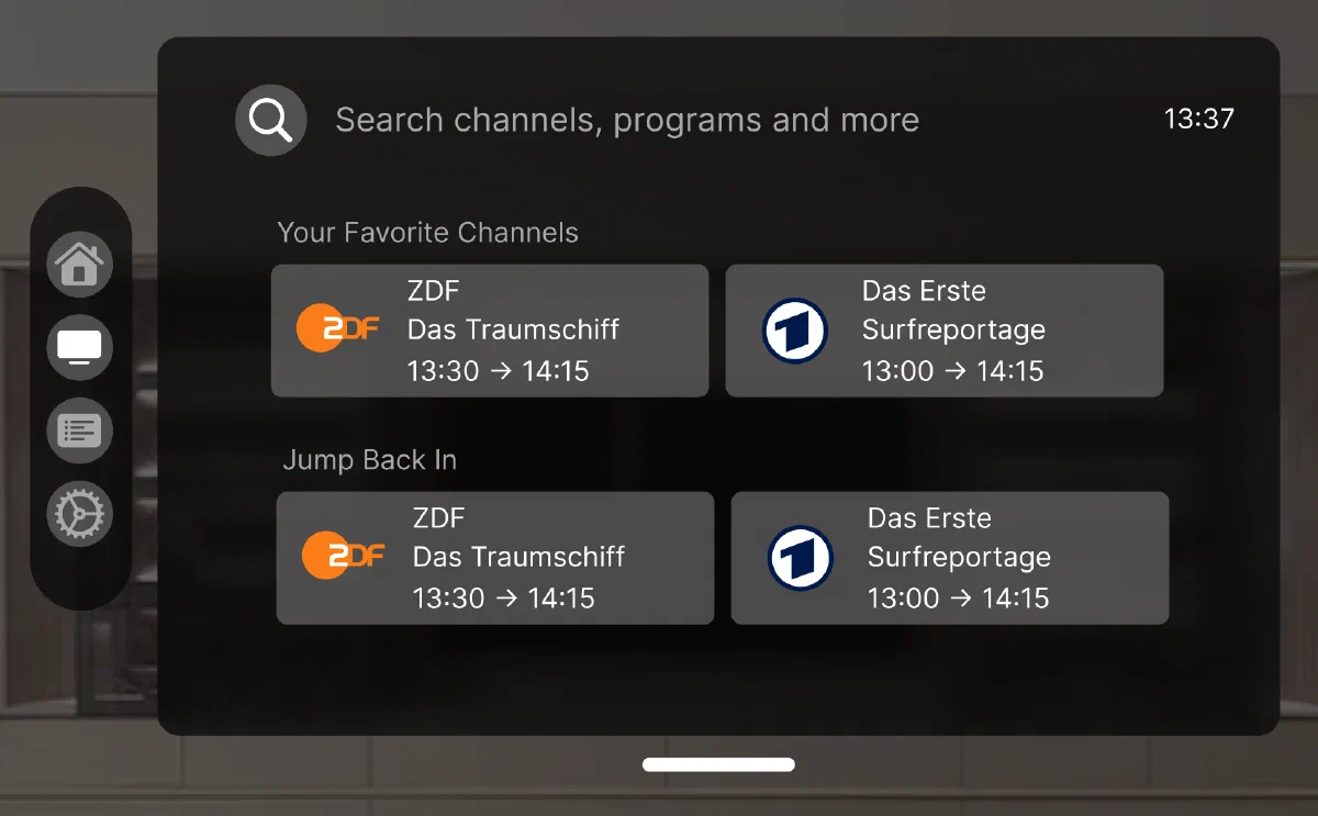 Home — Favorites and recent channels